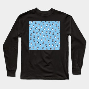 Cute Boston Terrier Pattern Long Sleeve T-Shirt